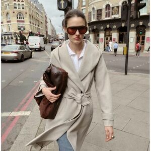 Zara Beige Wool Blend Coat